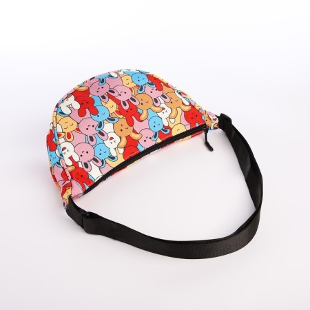 Youth bag with zipper, colorful/pink color-1