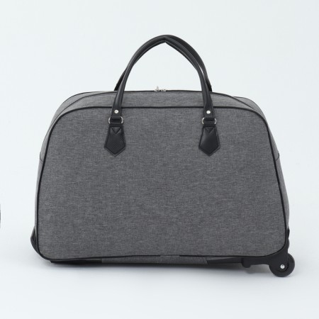 Road bag on wheels, outer pocket, gray color-1