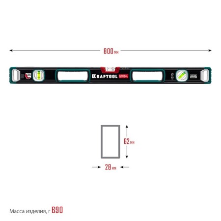 Level Kraftool A-Rate Control 34986-80, mirror eye, accuracy 0.3 mm/m, 800 mm-8