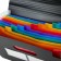 Folder-carte, A4, 12 departments, 800 μm, Brauberg Docs, with extension, a pocket for a business card, elastic band, embossing "sand", black