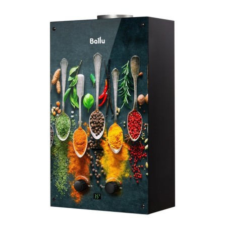 Gas column Ballu Gwh 10 Fiery Glass Curry, 20 kW, wall, black