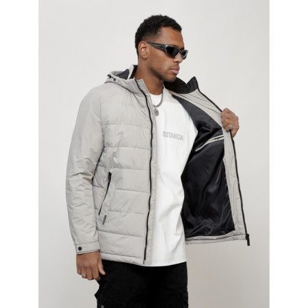Male spring jacket, size 56, light gray color-8