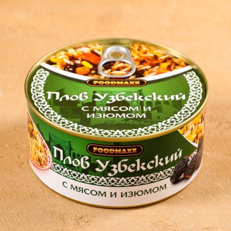 Uzbek pilaf "Festive" with meat and raisins, 325g, canned