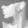 Earrings "Snowflakes" with rhinestones, white color in silver