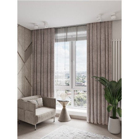 Decofest "Aron" curtain, size 200x270 cm, velor, color concrete