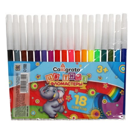 Felt -tip pens, 18 flowers, non -premised cap-3