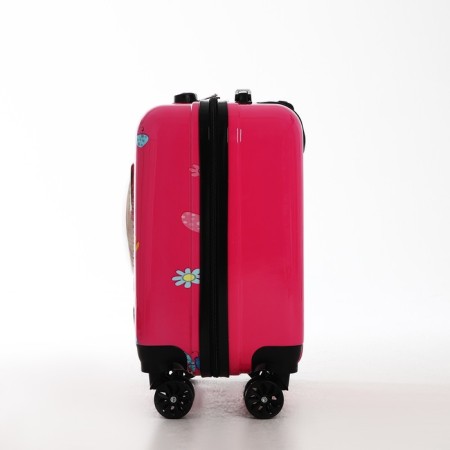 Small suitcase 20 "On a zipper, 4 wheels, pink color-2