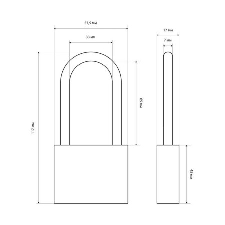 The castle of the hinged "standard" HG-360L dl. Duke d = 7 mm-2