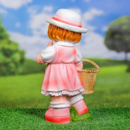 Garden figure "Girl Lisa with a basket" 40x18x13cm-3