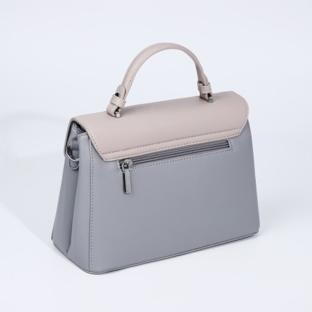 Magnet bag bag, external pocket, long belt, gray-blue color-1