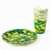 A set of paper utensils "Military", 12 glasses, 12 plates