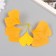 Artificial plant for creativity "ginkgo leaves" set of 6 pcs orange-yellow 8 cm