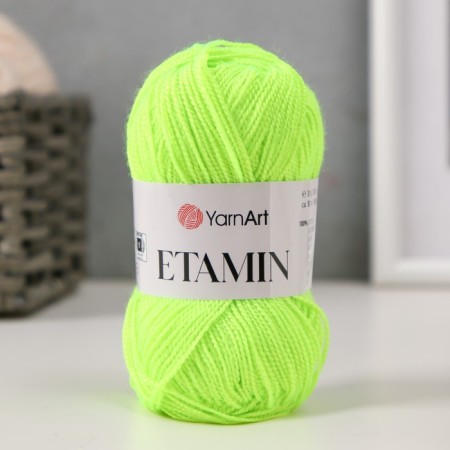 Yarn "etamin" 100% acrylic 180m/30g (459 yar. Lime)-4