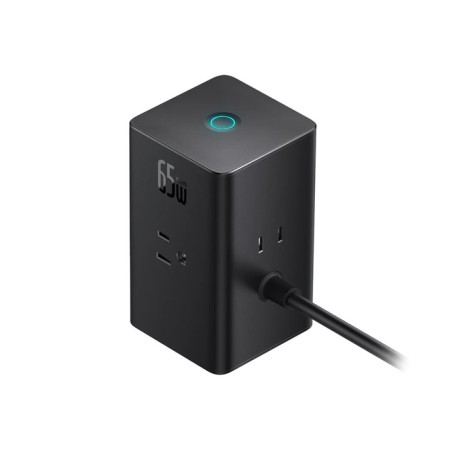 Baseus PowerCombo, GAC+2u+2C 65W+Type-C-Type-C, PD, 65W, 1.5 m, black, black-2