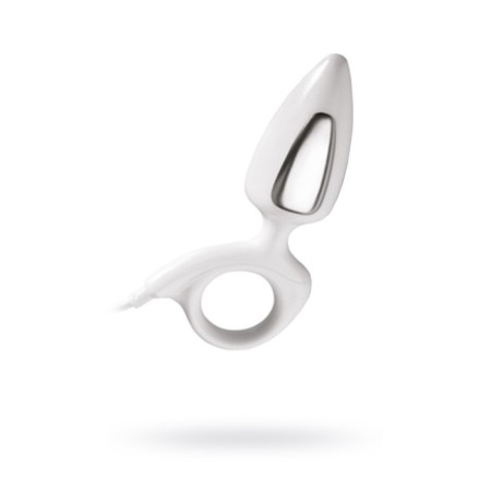 Anal plug Mystim Romeo, electrical stimulation, white color, 8.5 cm, d = 3.5 cm