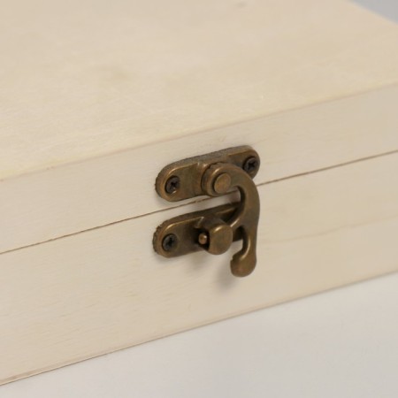 Casket wood for painting "rectangular" locking hook 15x10x5 cm-1