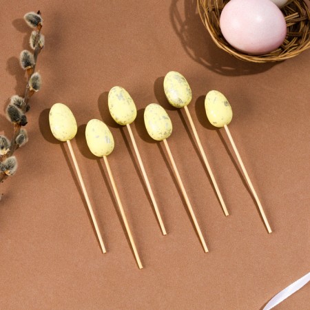 Skewers "Easter egg", yellow color, set 6 pcs.-2