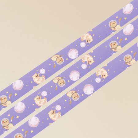 A satin tape, gift packaging, "Cosmonaut", 2 cm x 5 m-3