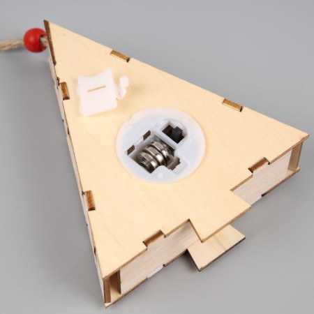 Christmas tree toy "Christmas tree with a snowman", from batteries, a glow of warm white-3