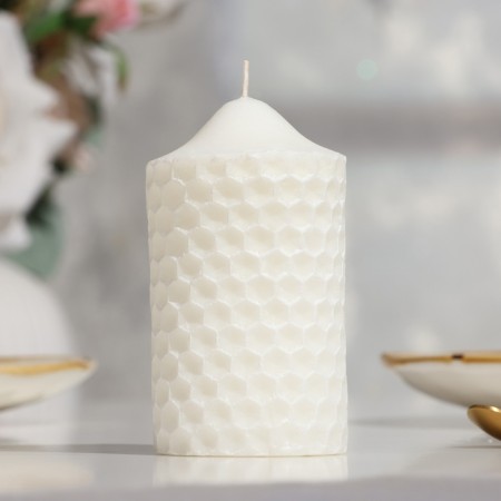Candle-cylinder wedding "Kame", white, 6 × 11 cm-1