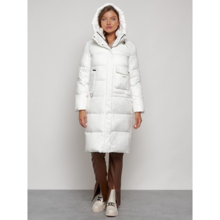 Coat insulated winter female, size 48, white color-4