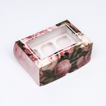 Packaging for 6 cupcakes with a window, "beautiful moments", 25 x 17 x 10 cm-2