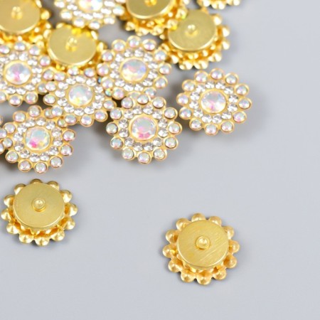 Decor for creativity Plastic "Flower-Solnz Purvator" set 20 pcs 1.4x1.4x0.4 cm-2