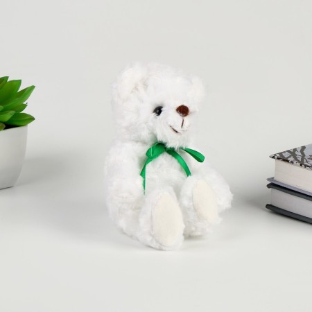Soft toy "Bear", with a green bow-1