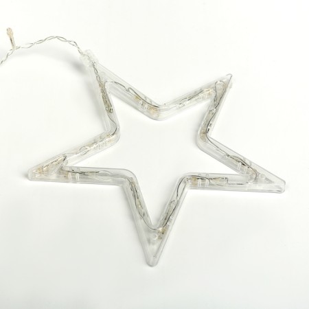 Garland "fringe" 2.4 × 0.9 m with nozzles "Stars", IP20, Transparent thread, 138 LED, glow warm white, 8 modes, 220 V-2