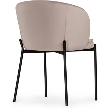 Stool on a metal frame Neil metal/velor, black/latte 58x54x80 cm-3