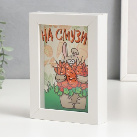 Interior plastic piggy bank "A hare with carrots - on a smoothie" 17x12x3.8 cm-3