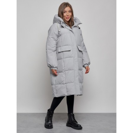 Coat insulated winter female, size 54, color gray-1
