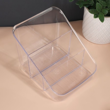 Organizer for storing cosmetic supplies "EVA", 15.8 × 14.9 cm, the color is transparent-4