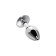 Anal plug Metal by Toyfa, metal, silver with blue rose, d = 27 mm, 8 cm, 48 g 104480