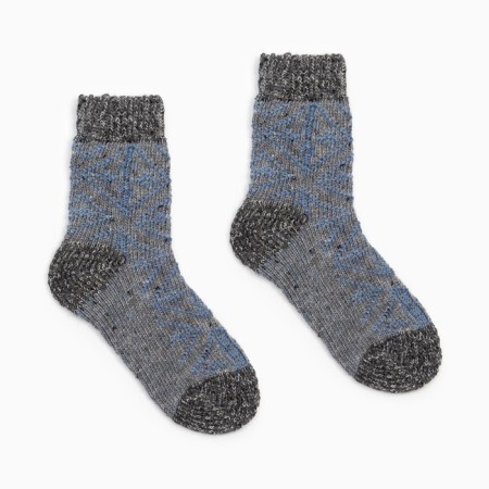 Socks children's woolen textured knitting color Blue, size 16-1