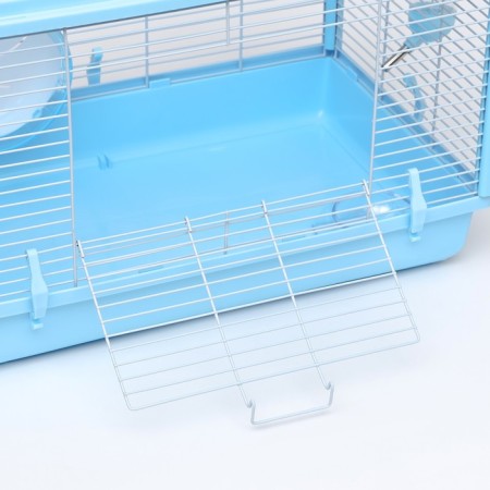 A cage for rodents with a plastic fortification of 47 x 30 x 32 cm, blue-3
