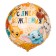 Foil ball 18 "Happy birthday, Africa, circle, set of 50 pcs.