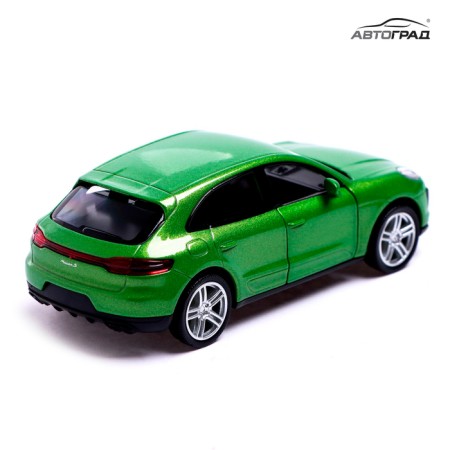 Metal machine Porsche Macan S, 1:32, doors, inertia, green color open-5