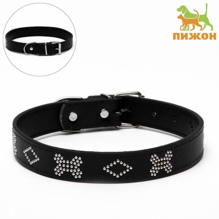 Collar "bones" frost-resistant decorated, 52 x 2.5 cm, Osh 37-47 cm, black