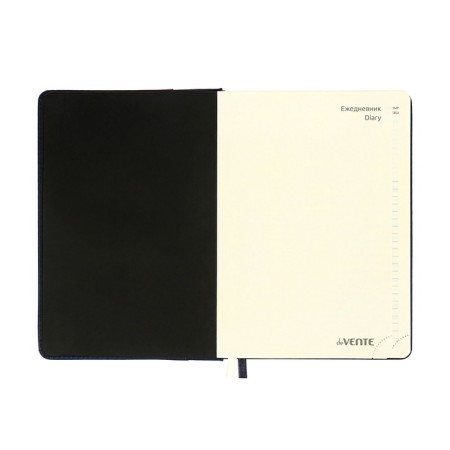 The diary is low, A5 160 sheets, leatherette, DEVENTE. Klint, a solid cover with foam rubber, pocket, lies, block 70, blue-7