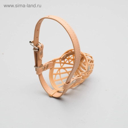 Plastic muzzle No. 5 with a collar of eco leather om 30 cm DN 11 cm Osh 47-62 cm-8