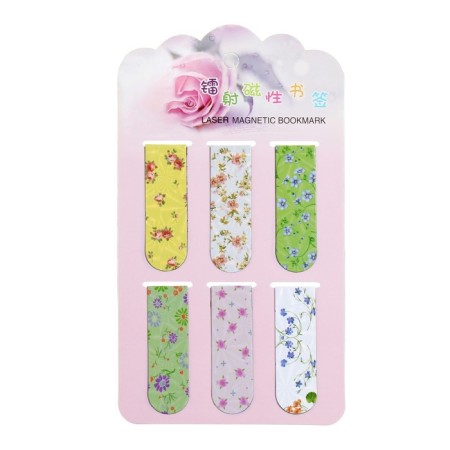 A set of magnetic bookmark for books Calligrata 6 pieces, "Flowers", mix-3