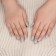 Lighting nails "Shine", 12 pcs, with sparkles, with adhesive plates, shape soft square, silver