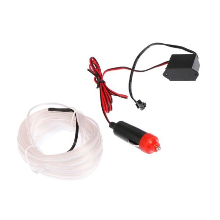 Cartage neon thread for lighting salon, feeder 12 V, 5 m, white power adapter-1