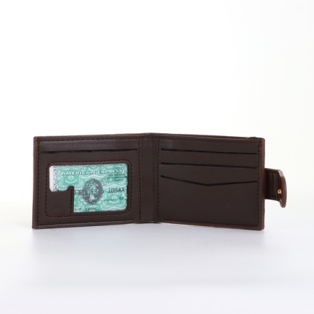Male purse on the button, brown color-6