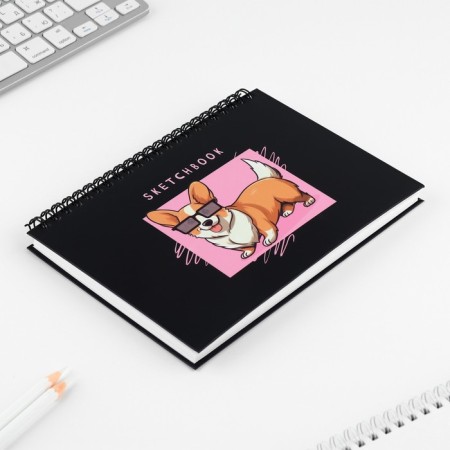 Sketchbook in a solid cover on the crest A5, 80 liters. 100 g/m "Corgi"-1