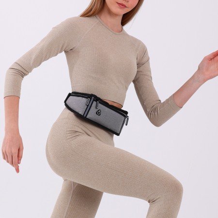 Lightning waist bag, 3 departments, gray color-7