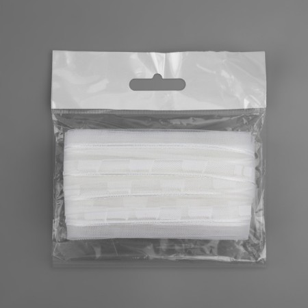 Curtain tape, organza, 4 cm, 10 ± 1 m, transparent/white color-5