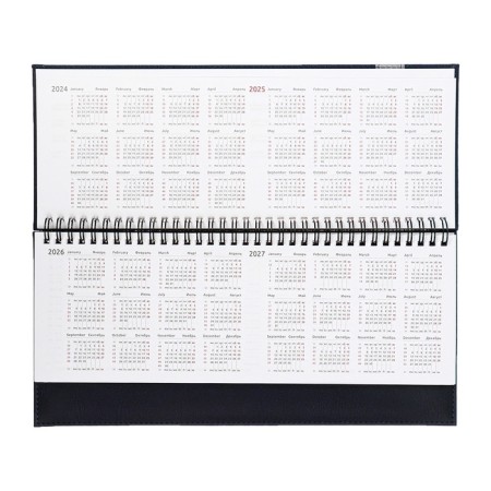 Dated planning 2025, 310 x 145mm, 64 sheets, Devente. Vertical, solid cover, leatherette with foam rubber, embossing, block 70, blue-11