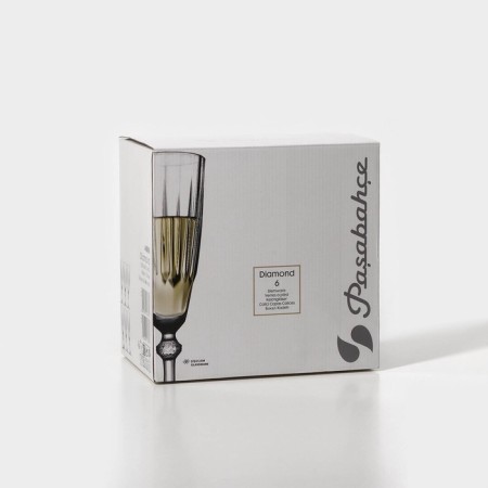 Diamond glass glasses set, 170 ml, 6 pcs-6